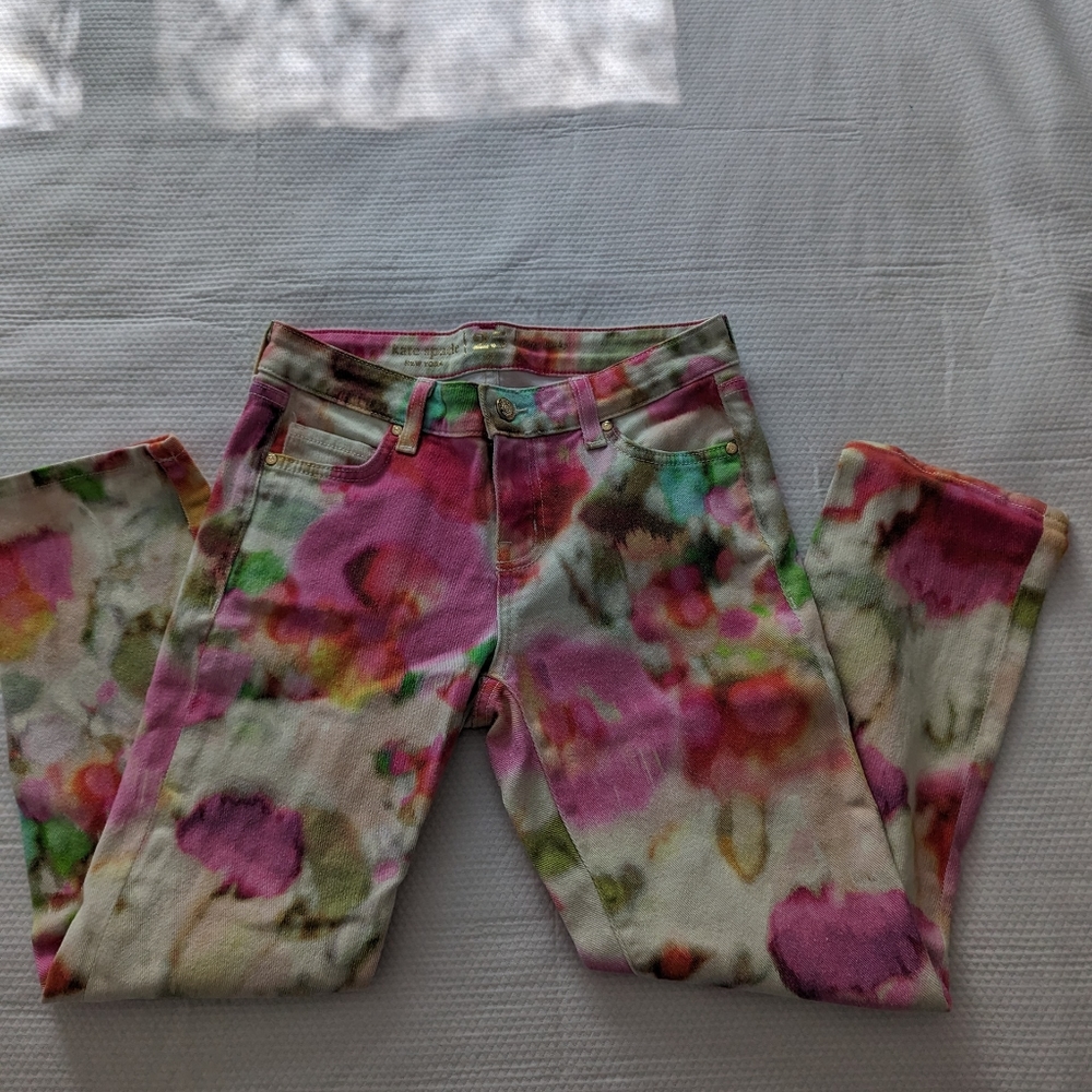 KATE SPADE New York Broome Street Colorful Abstract Skinny Stretch Jeans SZ 25. - Picture 2 of 9